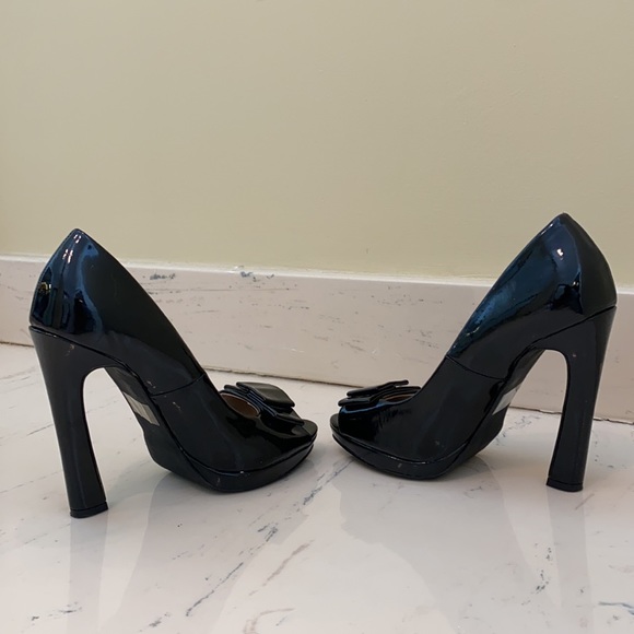 Charlotte Russe Peep Toe Heels Size 7 Black - Picture 8 of 14